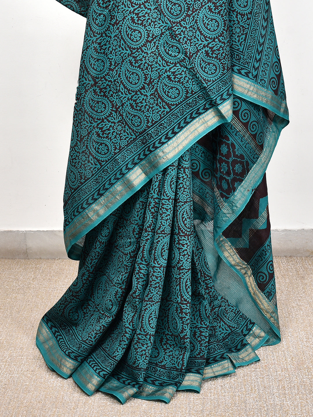TRUPAKI : BAGH HANDBLOCK MODAL SILK SAREE