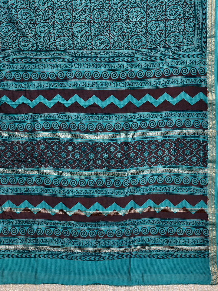 TRUPAKI : BAGH HANDBLOCK MODAL SILK SAREE