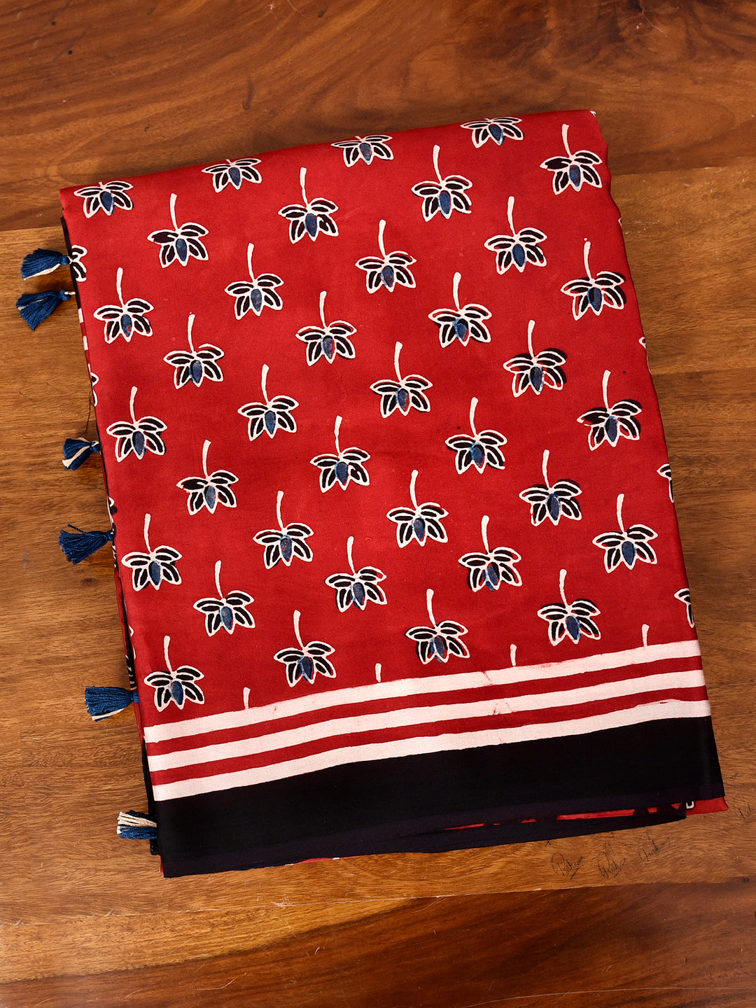 MUJILA : AJRAKH HANDBLOCK MODAL SILK SAREE