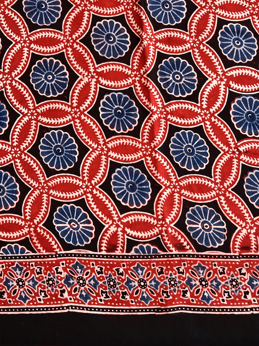 TRAPTIKA : AJRAKH HANDBLOCK MODAL SILK SAREE