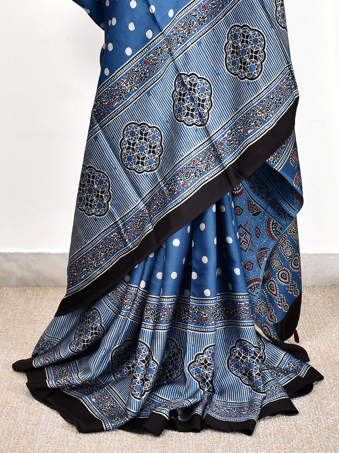 RAMAGYI  : AJRAKH HANDBLOCK MODAL SILK SAREE