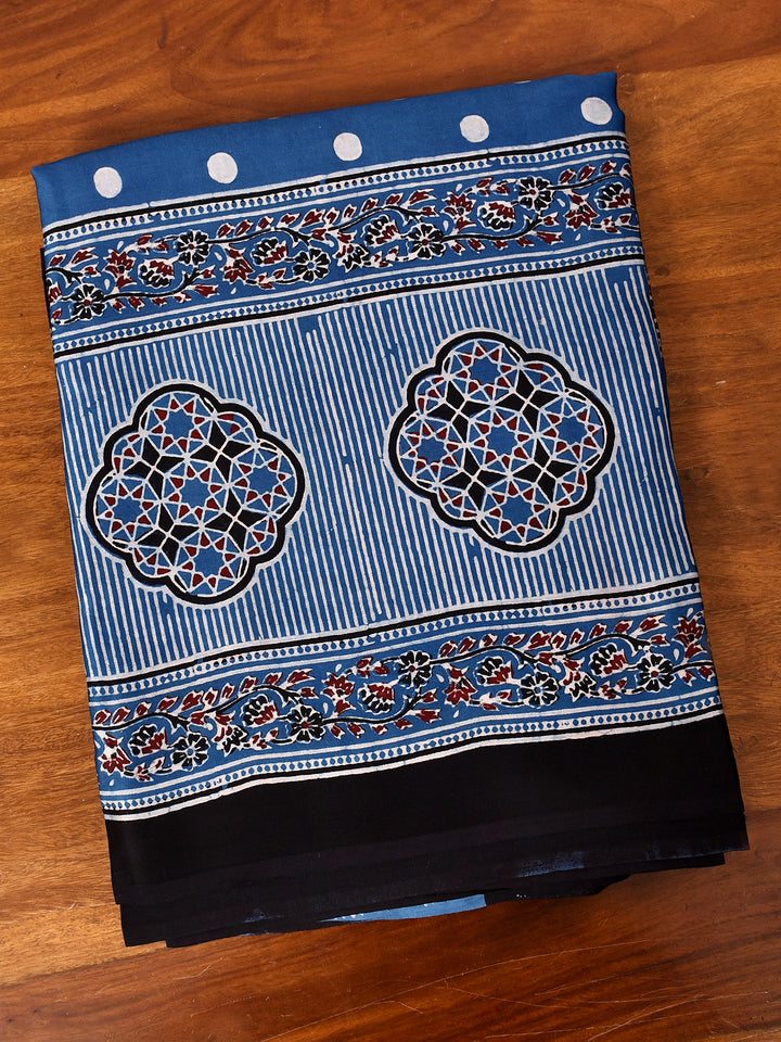 RAMAGYI  : AJRAKH HANDBLOCK MODAL SILK SAREE