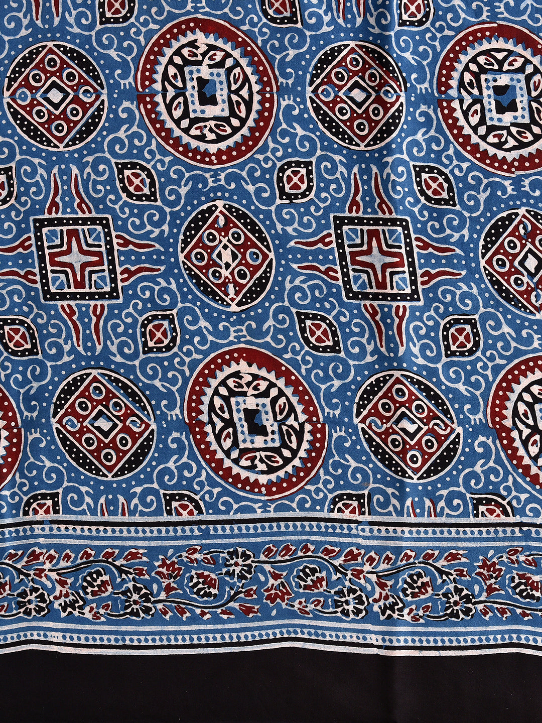 RAMAGYI  : AJRAKH HANDBLOCK MODAL SILK SAREE