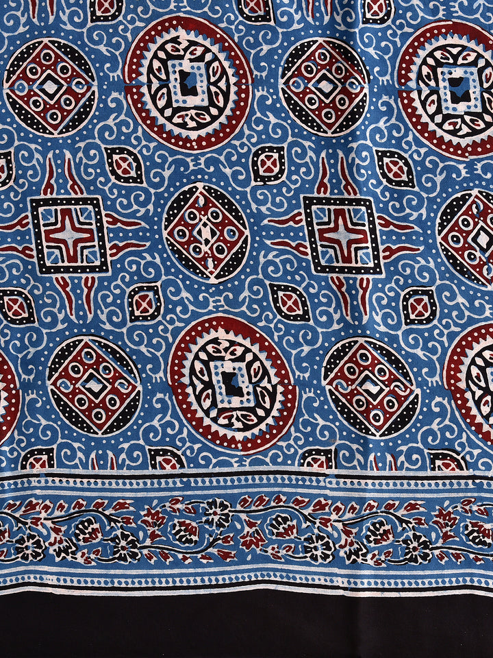 RAMAGYI  : AJRAKH HANDBLOCK MODAL SILK SAREE