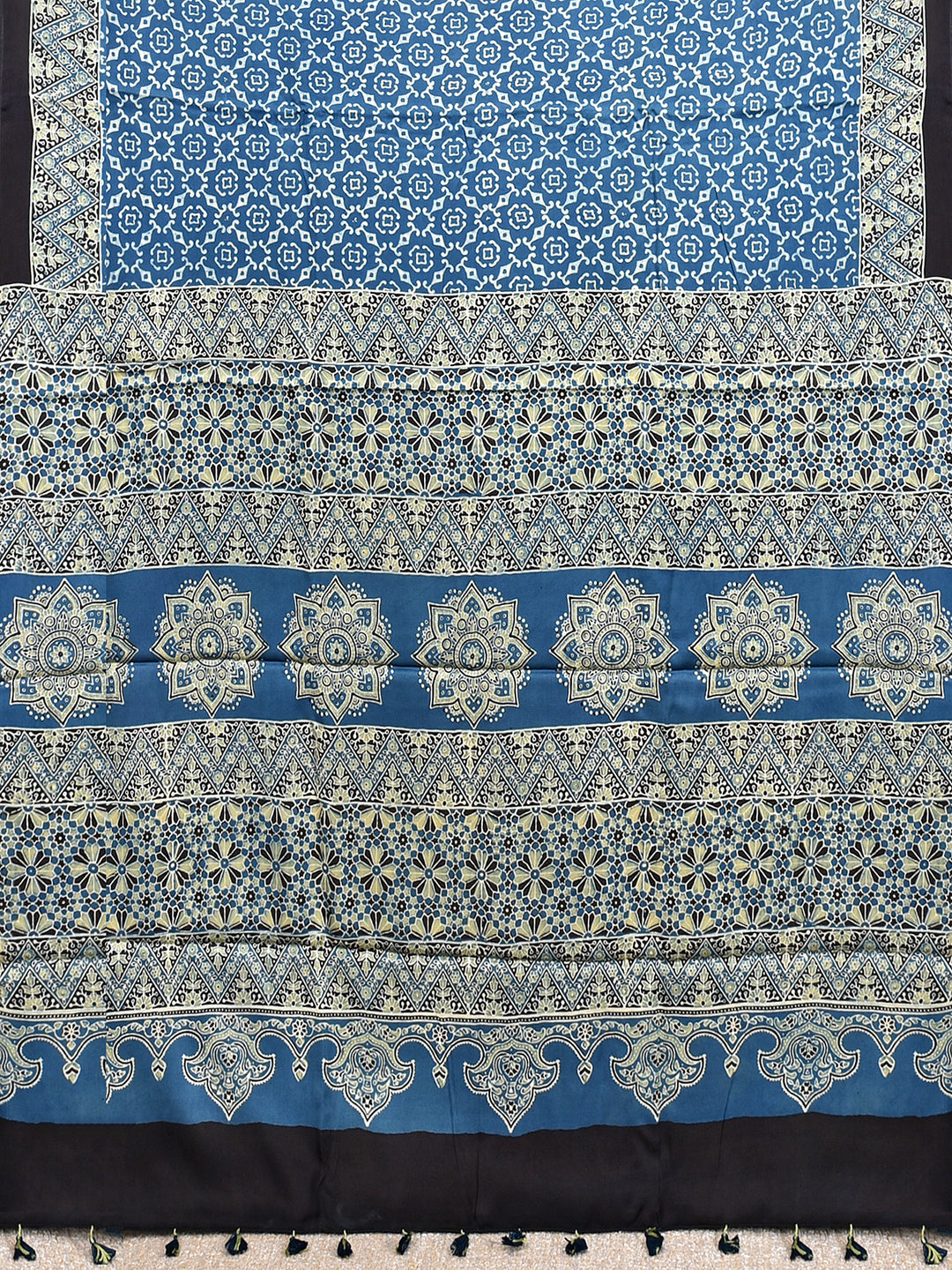 BINI : AJRAKH HANDBLOCK MODAL SILK SAREE