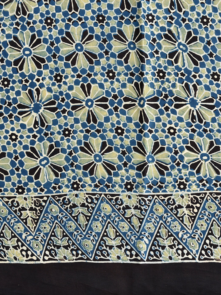 BINI : AJRAKH HANDBLOCK MODAL SILK SAREE