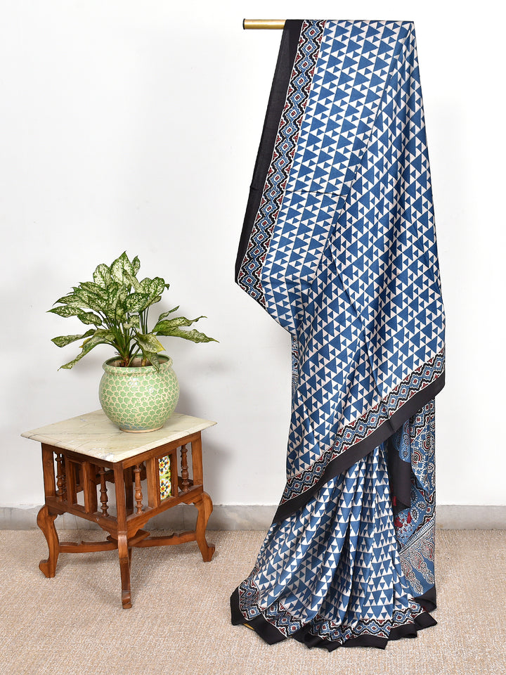 LITA : AJRAKH HANDBLOCK MODAL SILK SAREE