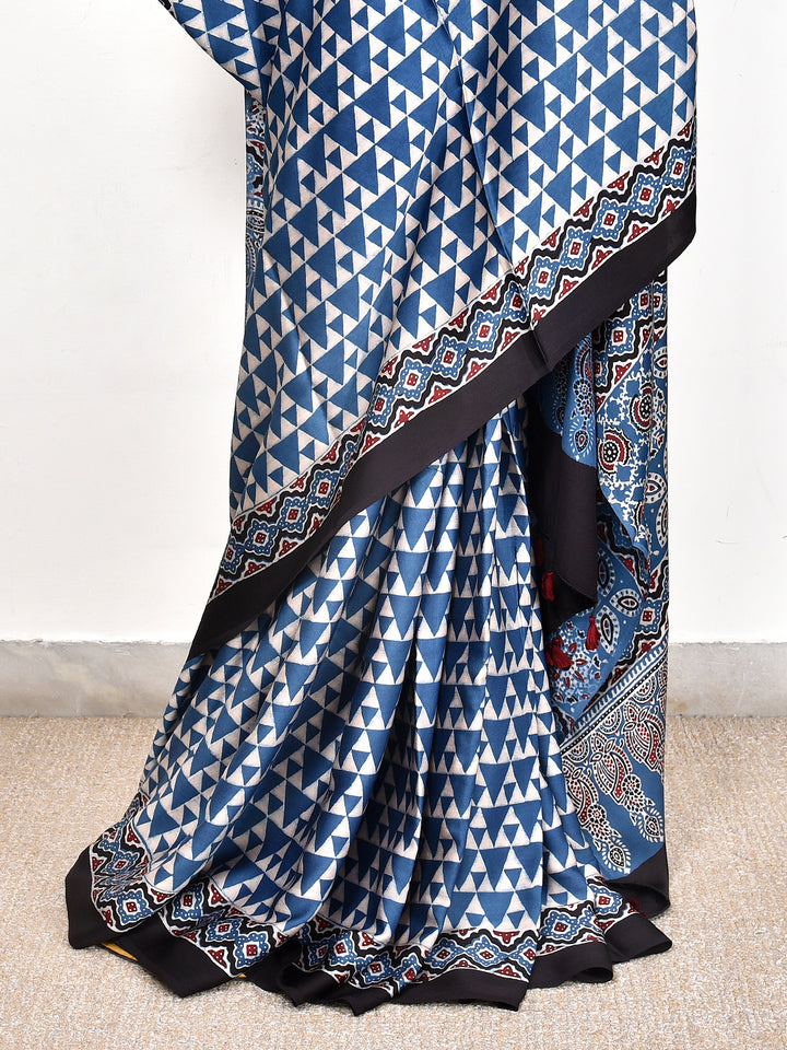 LITA : AJRAKH HANDBLOCK MODAL SILK SAREE