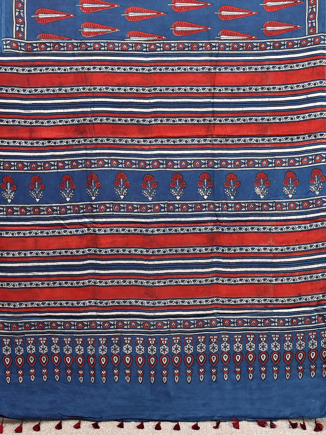 EYILA : AJRAKH HANDBLOCK MODAL SILK SAREE