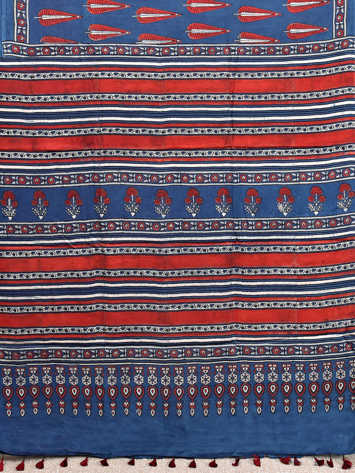 EYILA : AJRAKH HANDBLOCK MODAL SILK SAREE