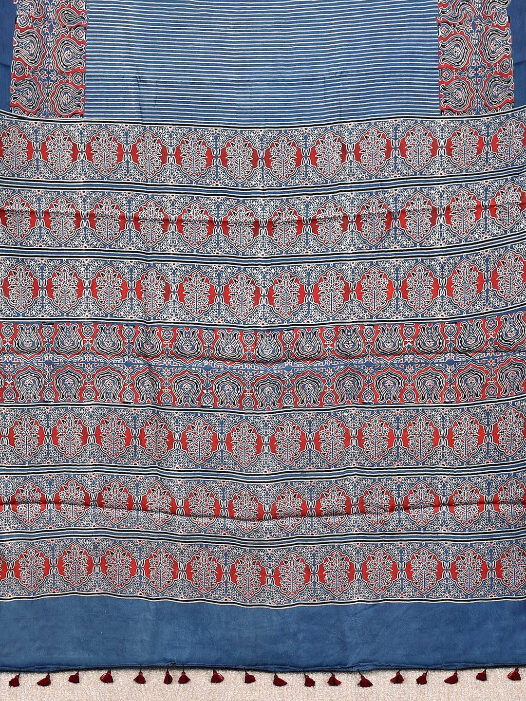 KRUMALI : AJRAKH HANDBLOCK MODAL SILK SAREE