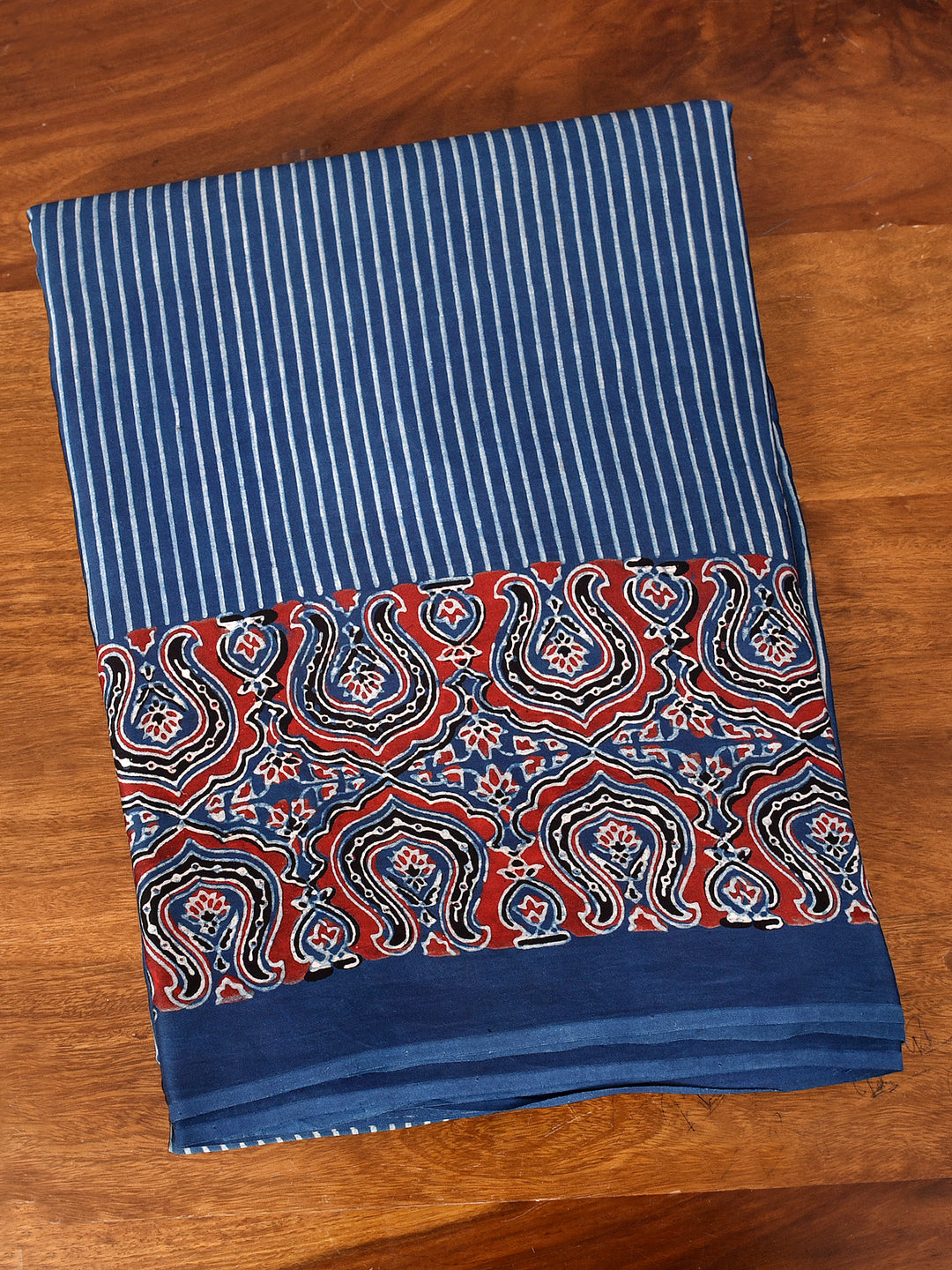 KRUMALI : AJRAKH HANDBLOCK MODAL SILK SAREE