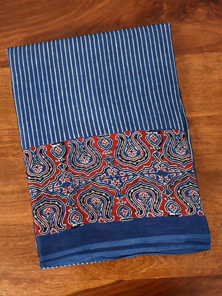 KRUMALI : AJRAKH HANDBLOCK MODAL SILK SAREE