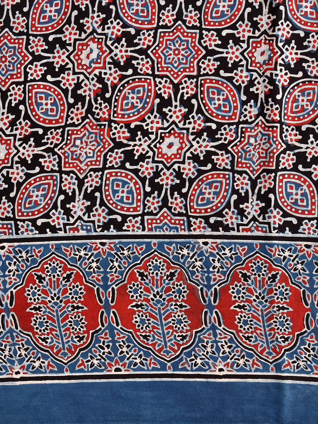 KRUMALI : AJRAKH HANDBLOCK MODAL SILK SAREE