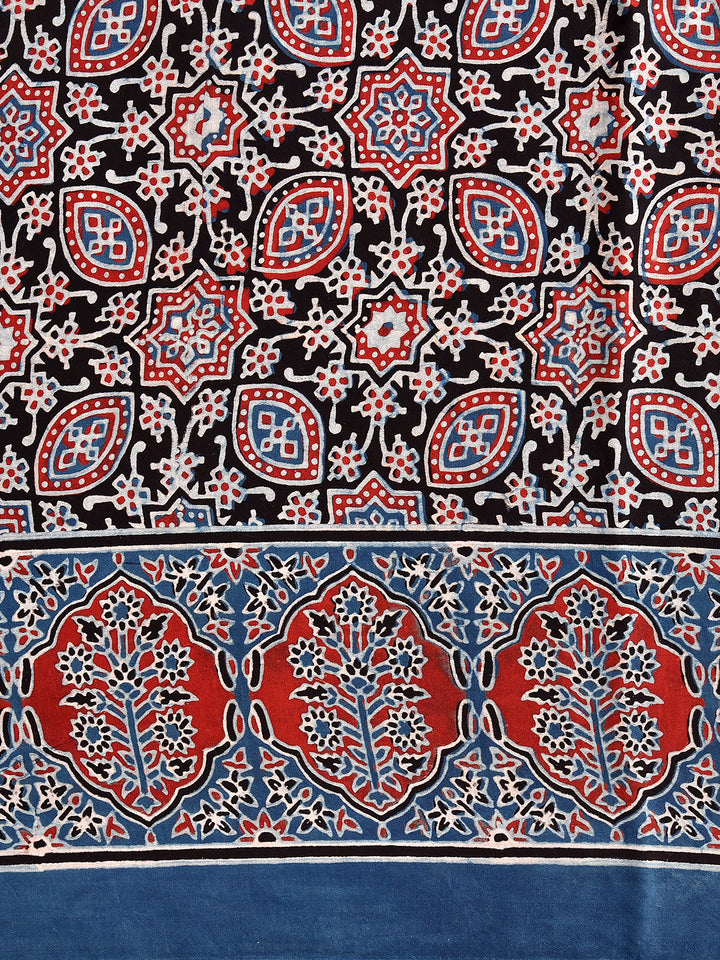 KRUMALI : AJRAKH HANDBLOCK MODAL SILK SAREE