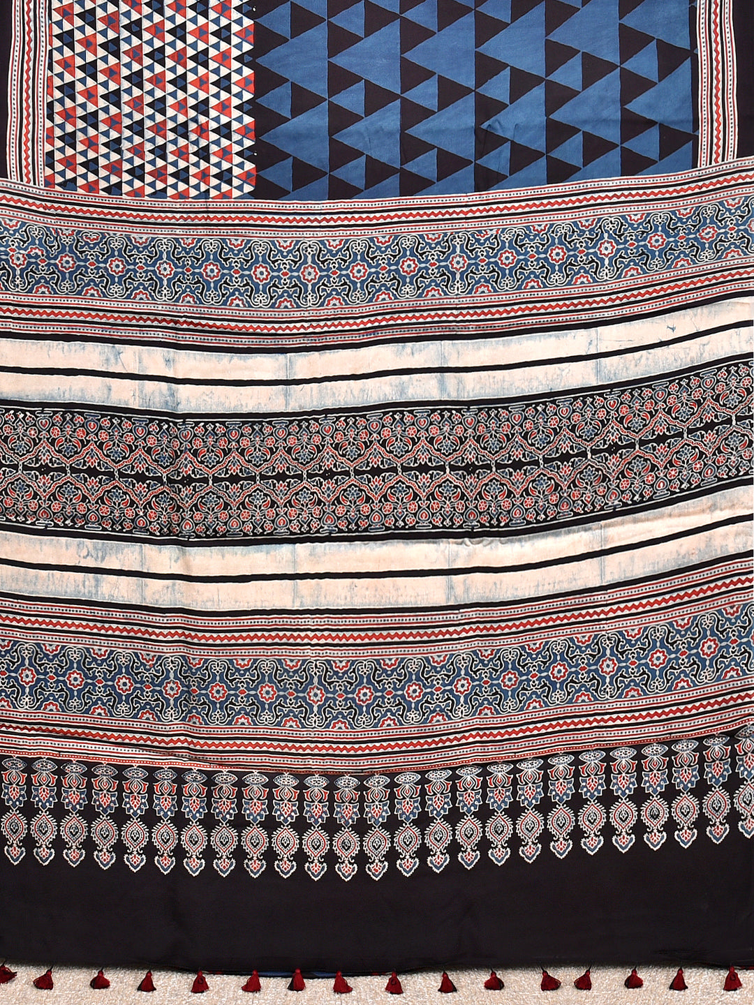 NITISHI : AJRAKH HANDBLOCK MODAL SILK SAREE