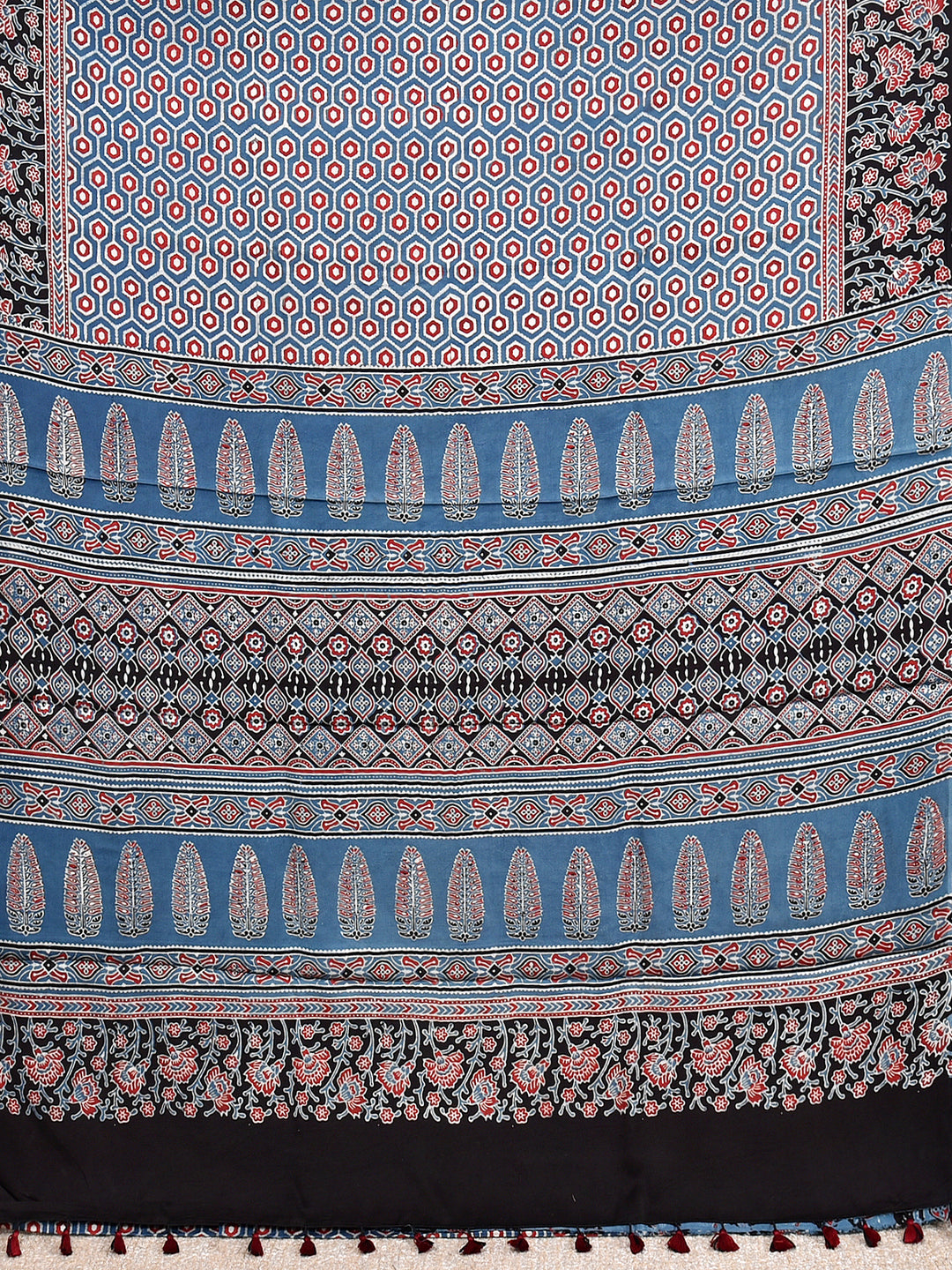 RAMIYA : AJRAKH HANDBLOCK MODAL SILK SAREE