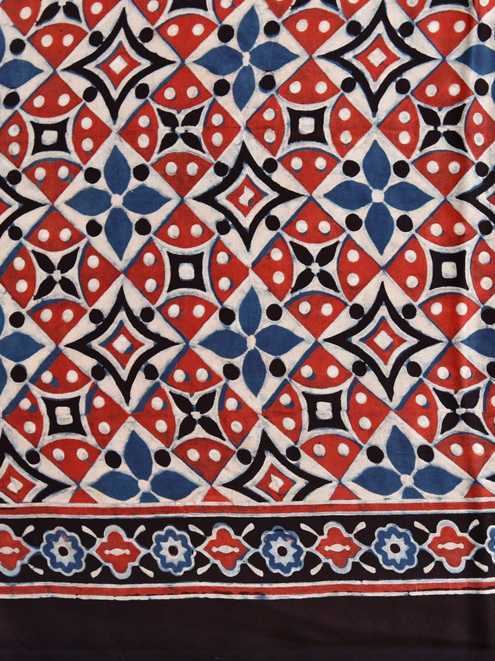 YANISHI : AJRAKH HANDBLOCK MODAL SILK SAREE