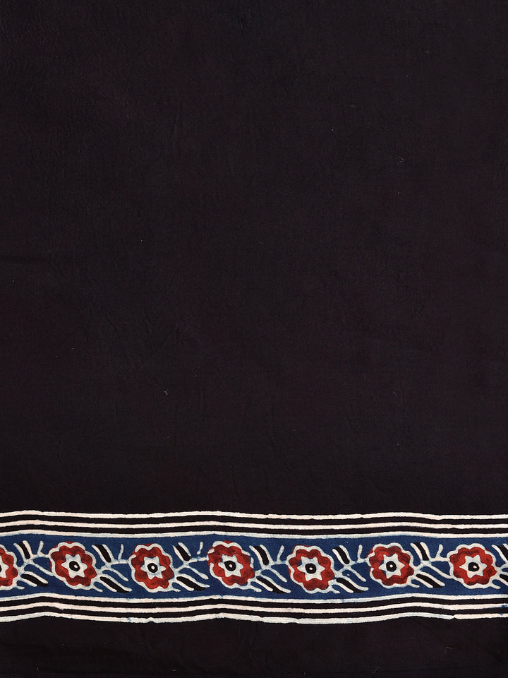 MUSHABI : AJRAKH HANDBLOCK MODAL SILK SAREE