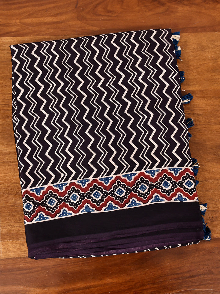 HASINA : AJRAKH HANDBLOCK MODAL SILK SAREE