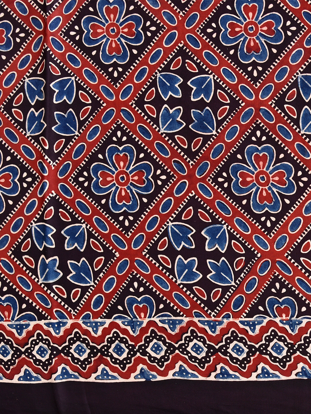 HASINA : AJRAKH HANDBLOCK MODAL SILK SAREE