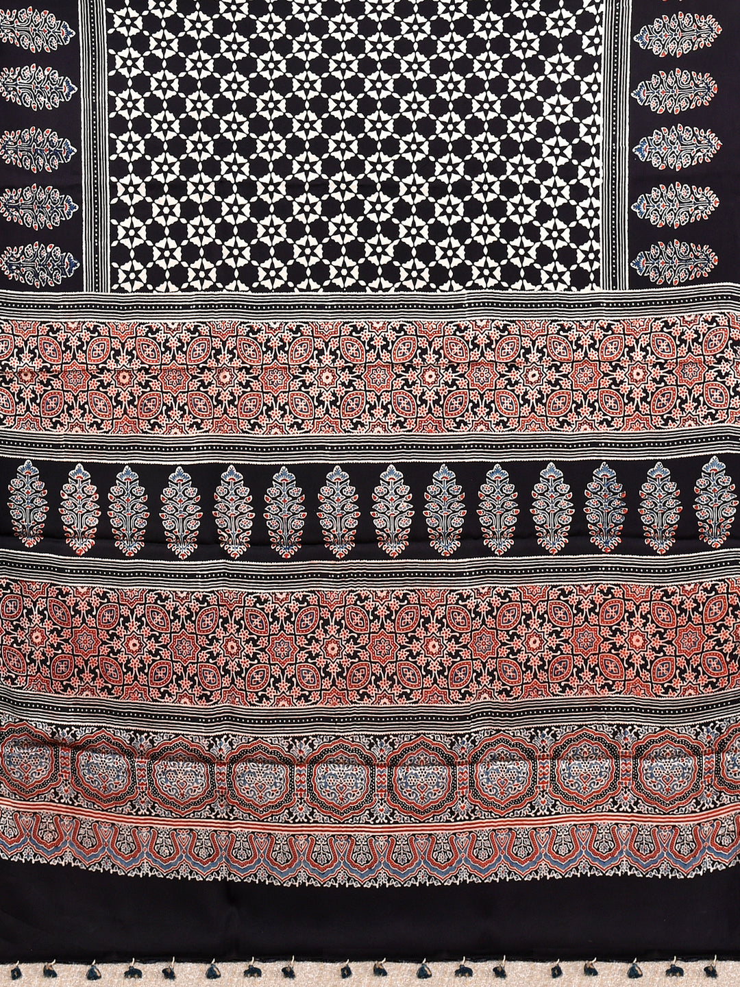 SUSHILA : AJRAKH HANDBLOCK MODAL SILK SAREE