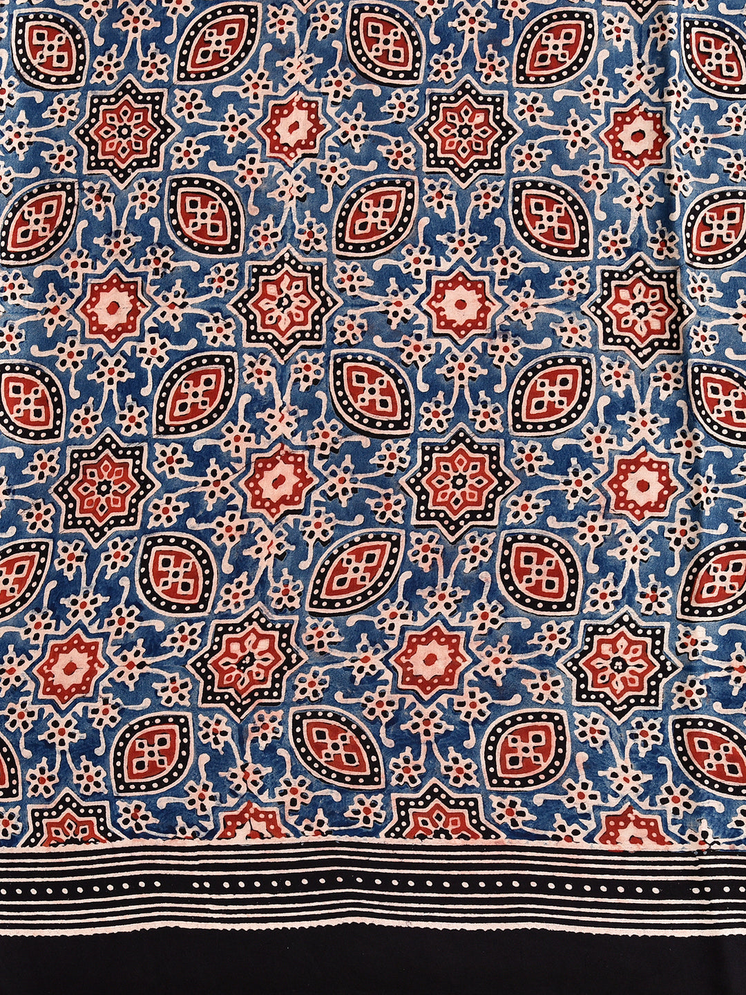 SUSHILA : AJRAKH HANDBLOCK MODAL SILK SAREE