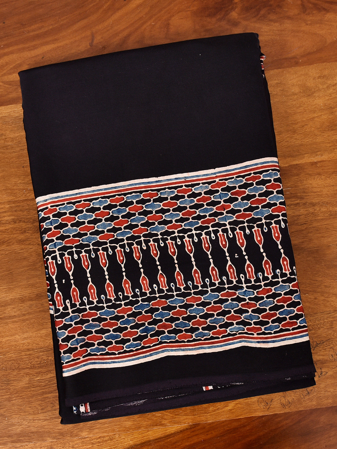 RUCHIL : AJRAKH HANDBLOCK MODAL SILK SAREE