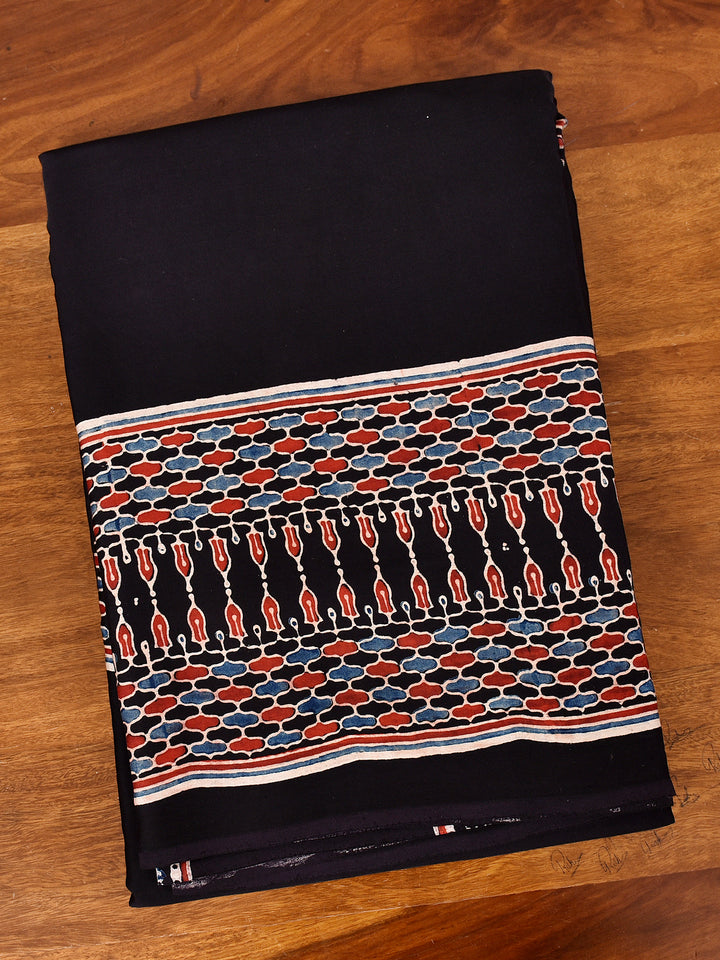 RUCHIL : AJRAKH HANDBLOCK MODAL SILK SAREE