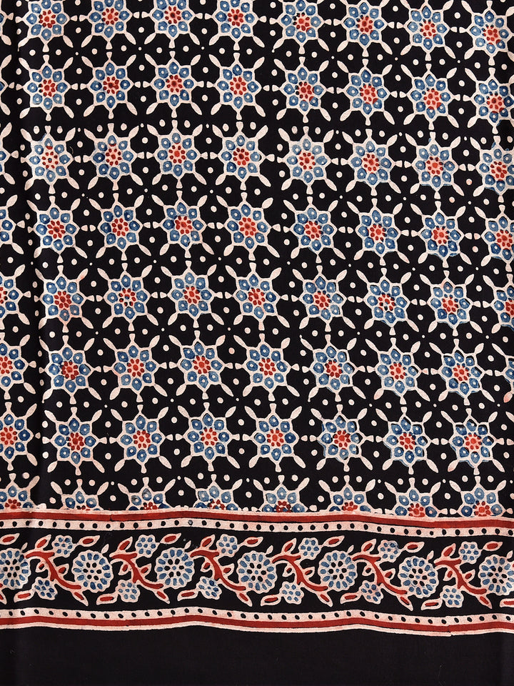 RUCHIL : AJRAKH HANDBLOCK MODAL SILK SAREE