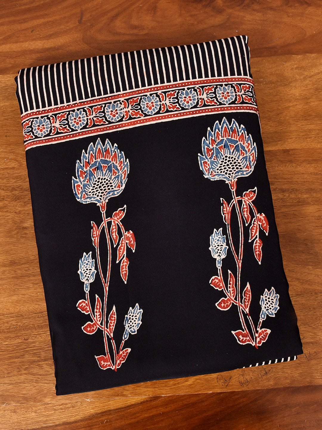 KASHIK : AJRAKH HANDBLOCK MODAL SILK SAREE