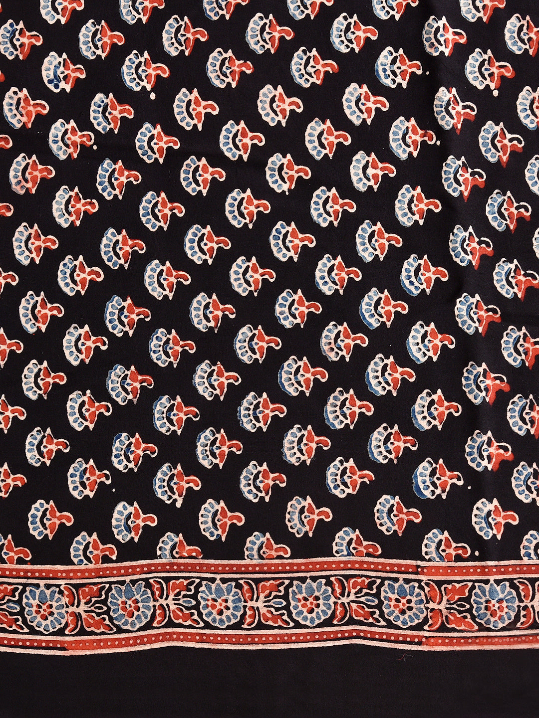 KASHIK : AJRAKH HANDBLOCK MODAL SILK SAREE