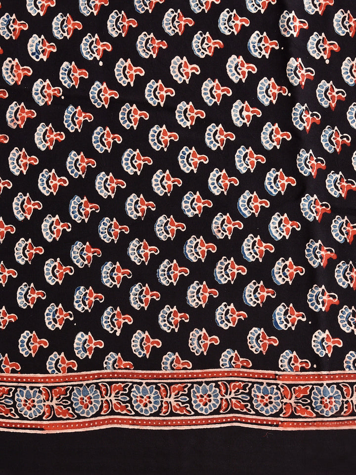 KASHIK : AJRAKH HANDBLOCK MODAL SILK SAREE