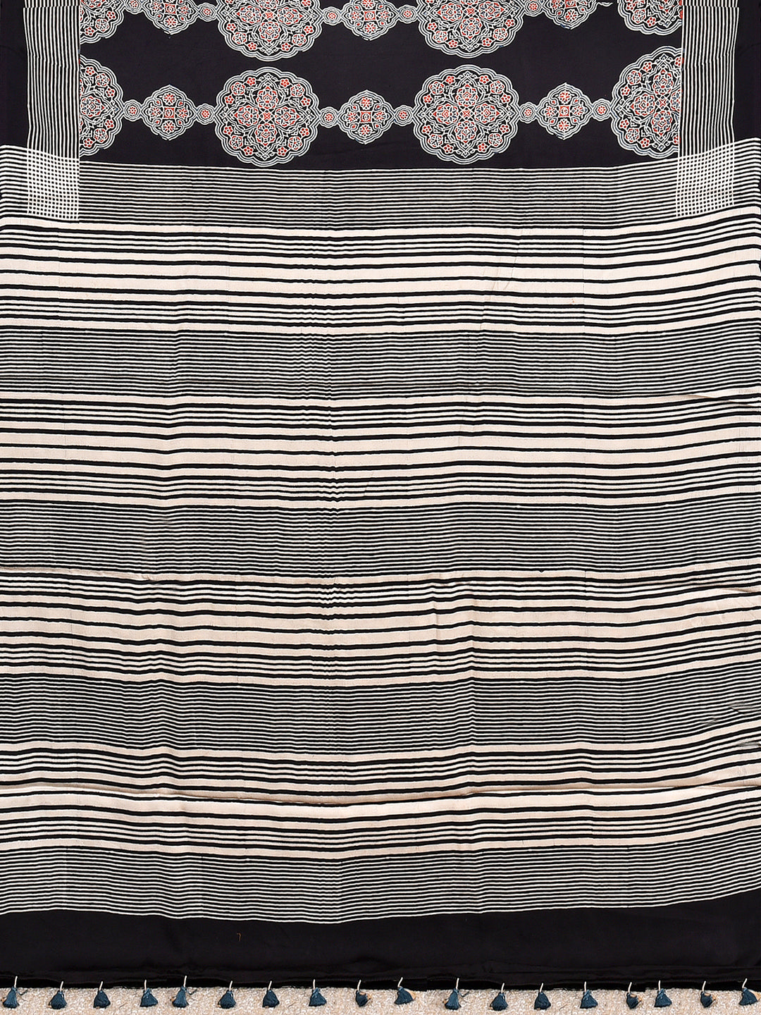 JIGARI : AJRAKH HANDBLOCK MODAL SILK SAREE