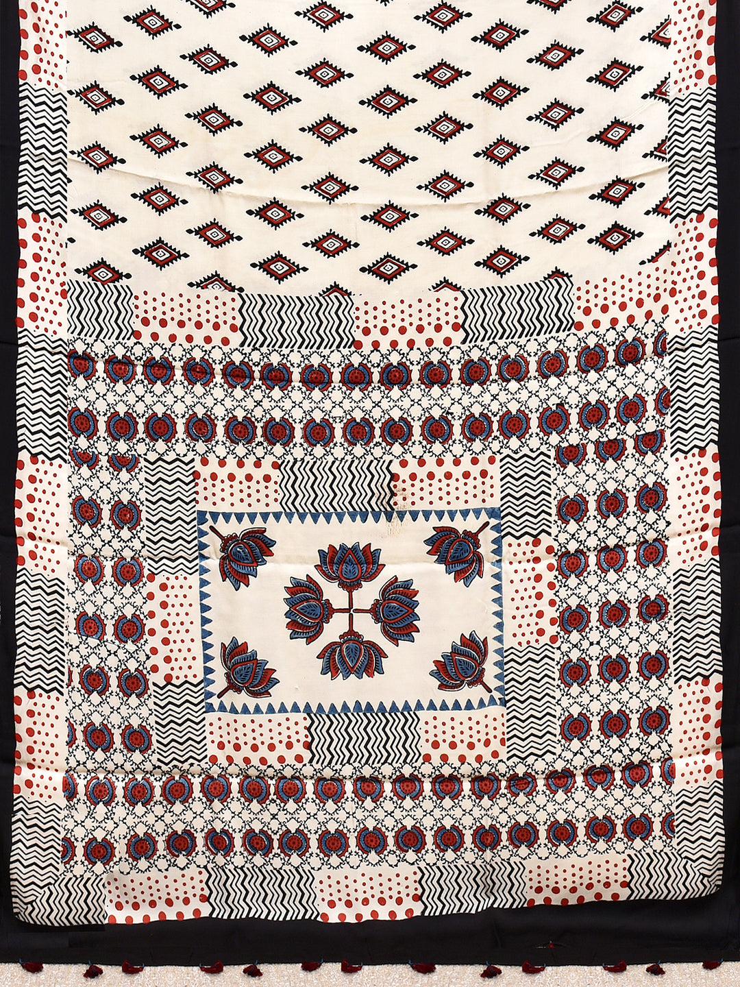 YOSHIKA : AJRAKH HANDBLOCK MODAL SILK SAREE