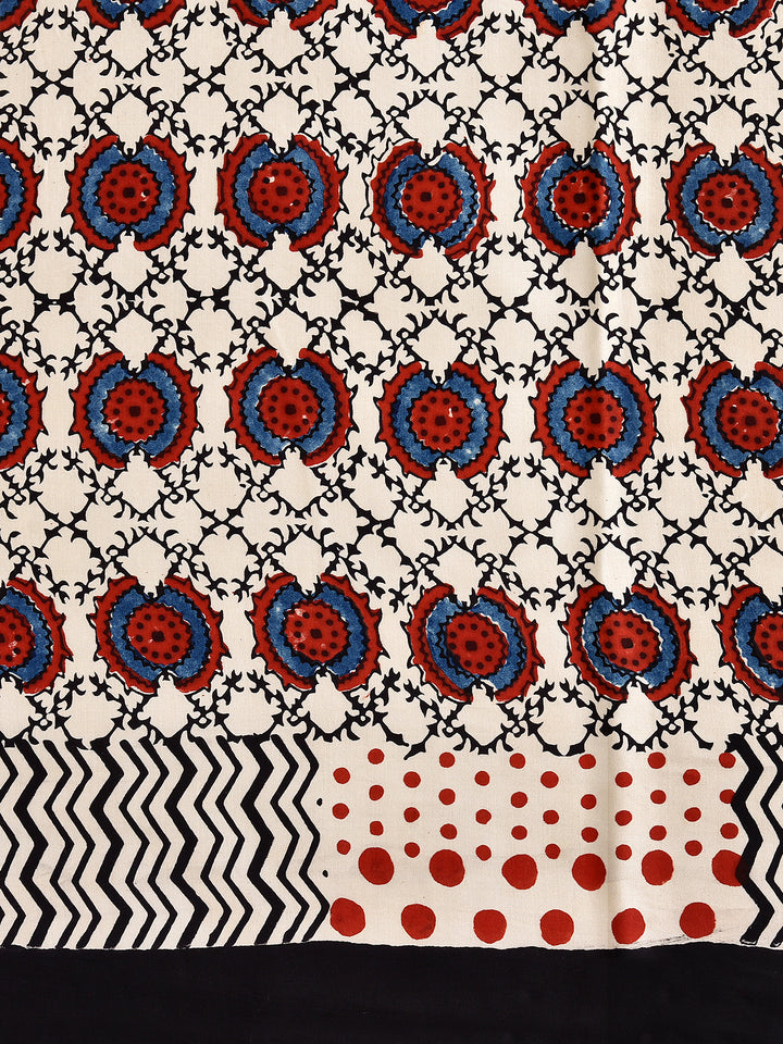 YOSHIKA : AJRAKH HANDBLOCK MODAL SILK SAREE