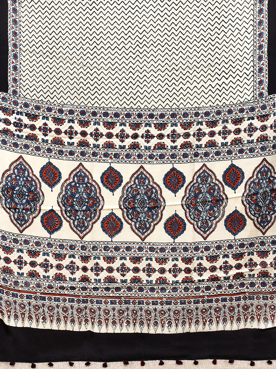 HASMITA : AJRAKH HANDBLOCK MODAL SILK SAREE