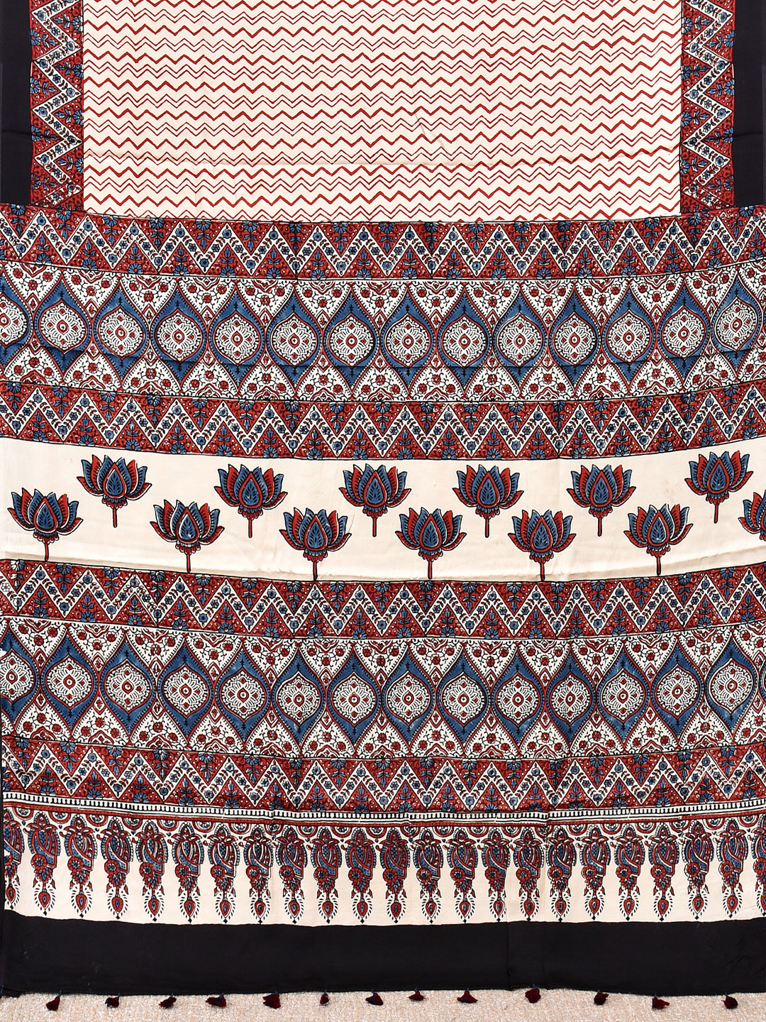 JUMANI : AJRAKH HANDBLOCK MODAL SILK SAREE