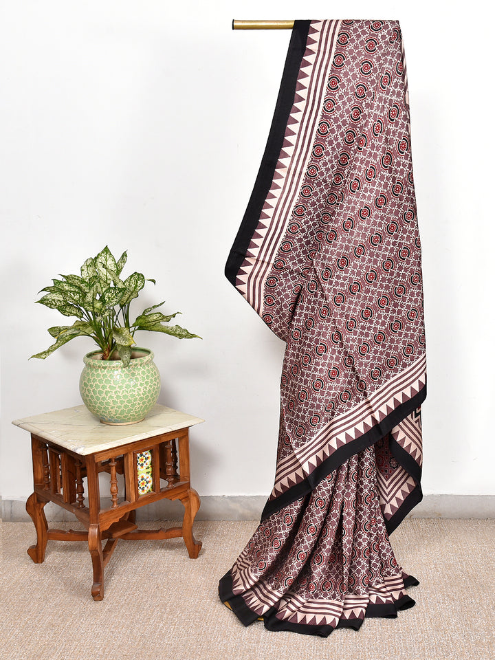 KAULIKA : AJRAKH HANDBLOCK MODAL SILK SAREE