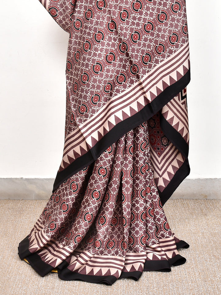 KAULIKA : AJRAKH HANDBLOCK MODAL SILK SAREE