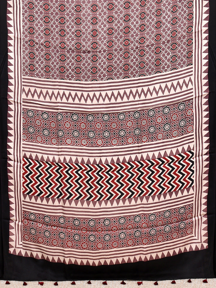 KAULIKA : AJRAKH HANDBLOCK MODAL SILK SAREE