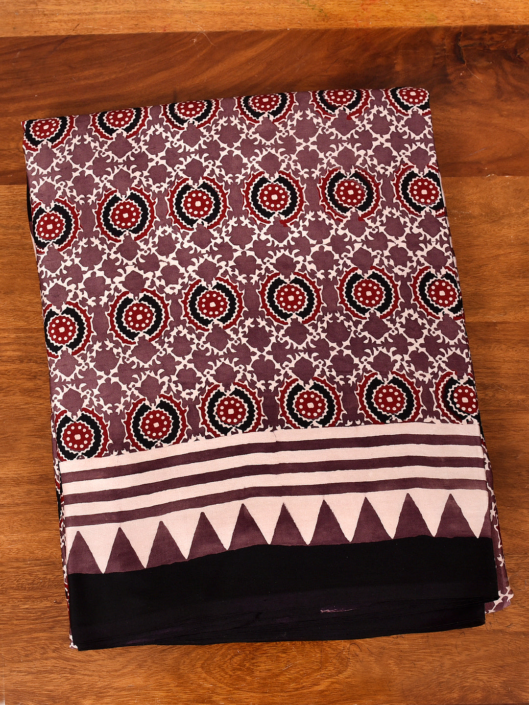 KAULIKA : AJRAKH HANDBLOCK MODAL SILK SAREE