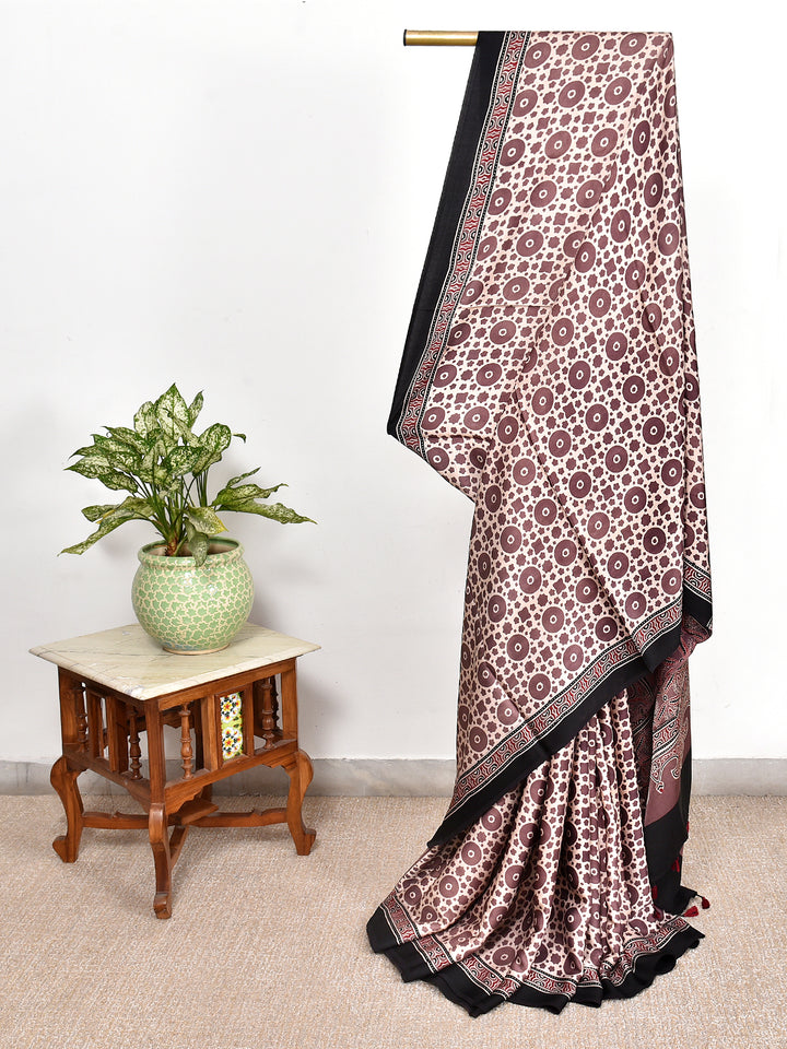 RIDHISHA : AJRAKH HANDBLOCK MODAL SILK SAREE