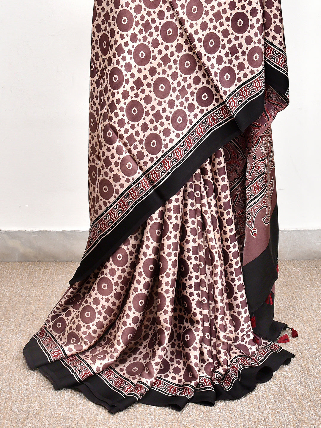 RIDHISHA : AJRAKH HANDBLOCK MODAL SILK SAREE