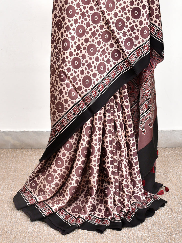 RIDHISHA : AJRAKH HANDBLOCK MODAL SILK SAREE