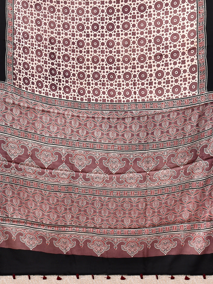 RIDHISHA : AJRAKH HANDBLOCK MODAL SILK SAREE