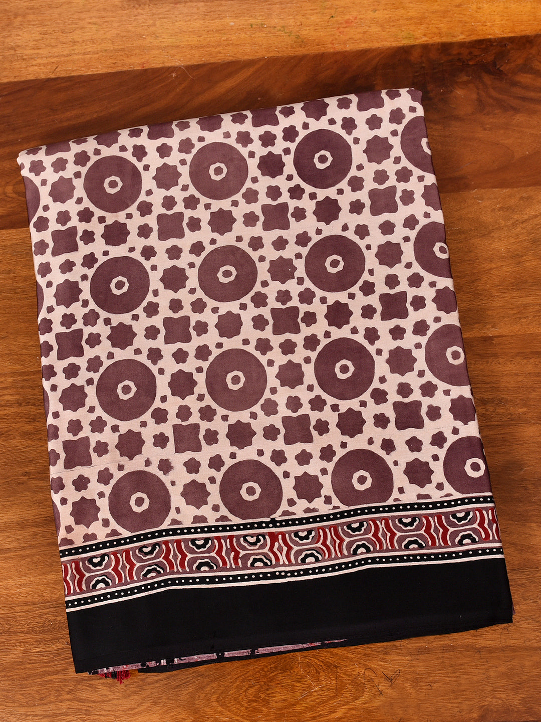 RIDHISHA : AJRAKH HANDBLOCK MODAL SILK SAREE