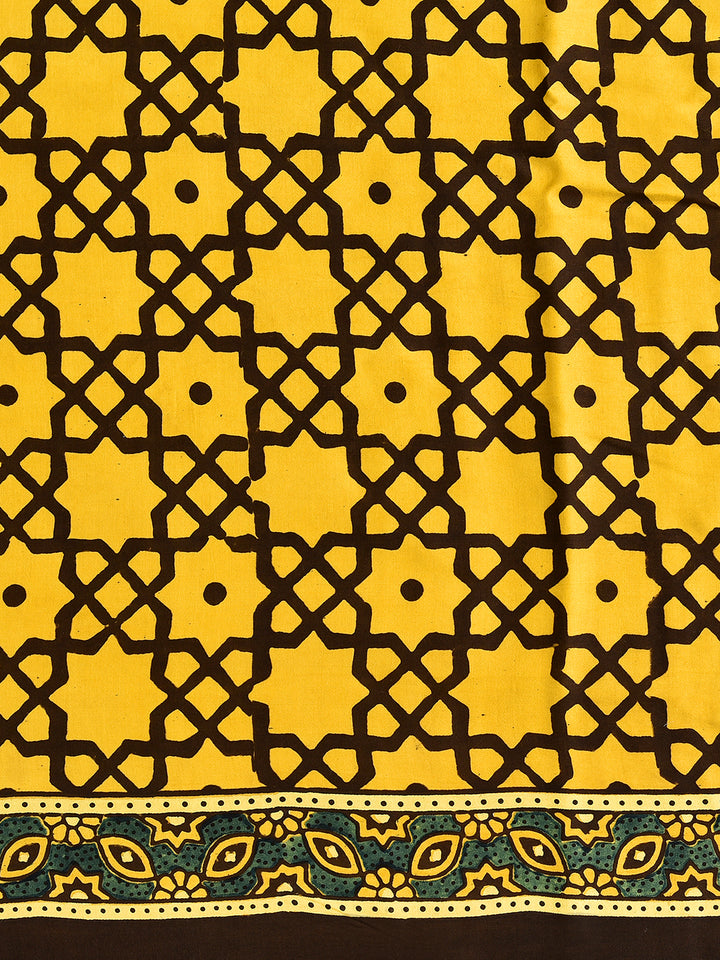 QUEEN : AJRAKH HANDBLOCK MODAL SILK SAREE