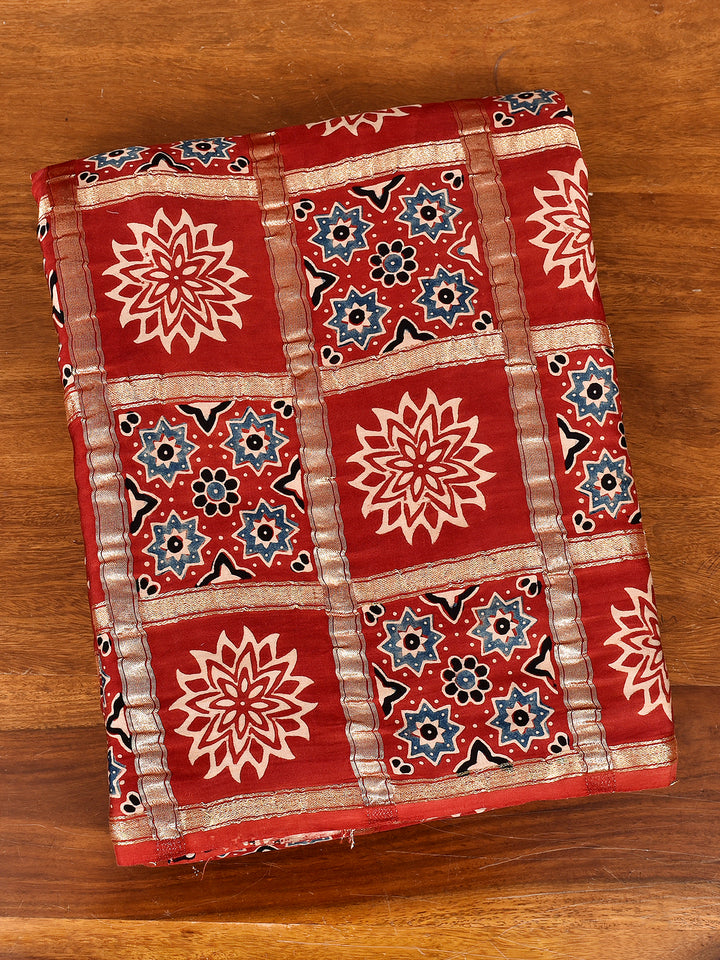 GHARILI  : AJRAKH GHARCHOLA SEMI GAJJI SILK SAREE