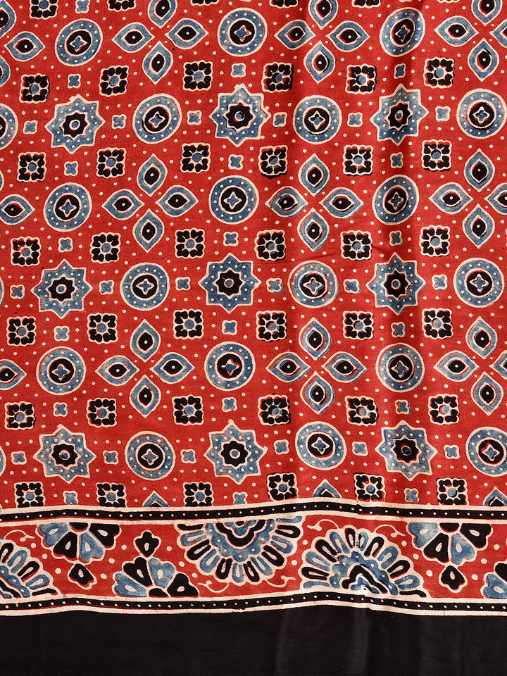 SINDHRI : AJRAKH GHARCHOLA SEMI GAJJI SILK SAREE
